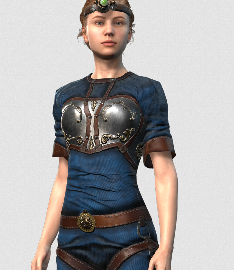 Mega Pack 28 Steampunk rigged character woman man Low-poly 3D model_110