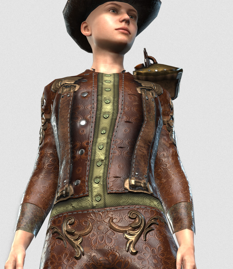 Mega Pack 28 Steampunk rigged character woman man Low-poly 3D model_124