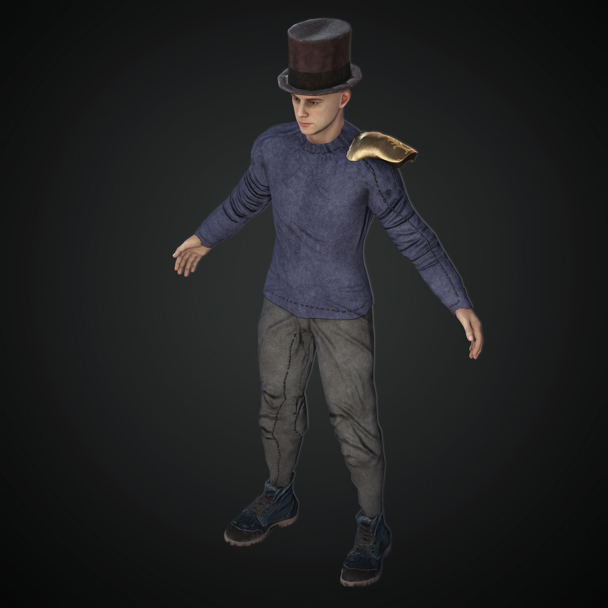 Mega Pack 28 Steampunk rigged character woman man Low-poly 3D model_6