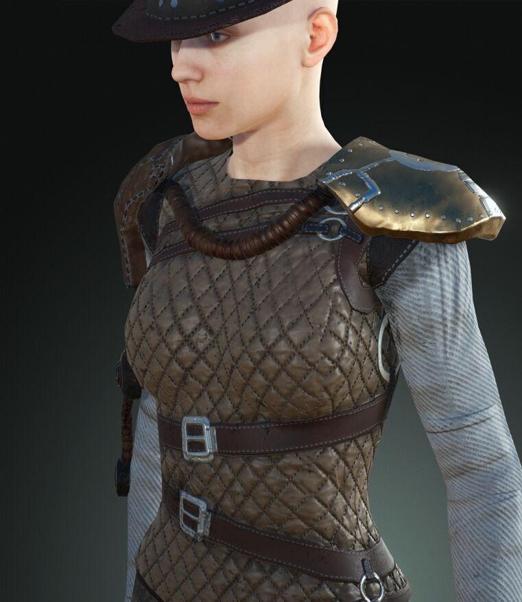 Mega Pack 28 Steampunk rigged character woman man Low-poly 3D model_81