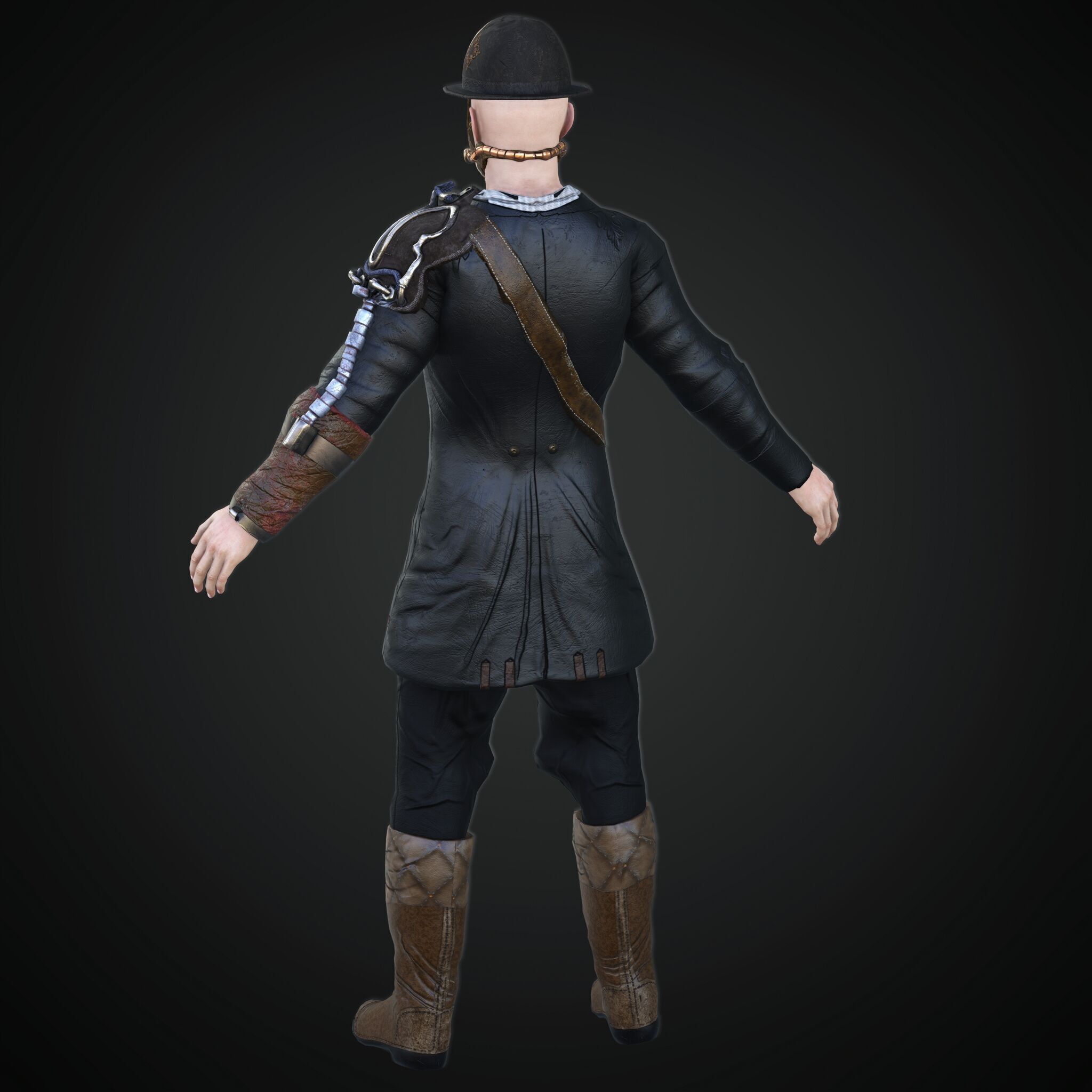 Mega Pack 28 Steampunk rigged character woman man Low-poly 3D model_24