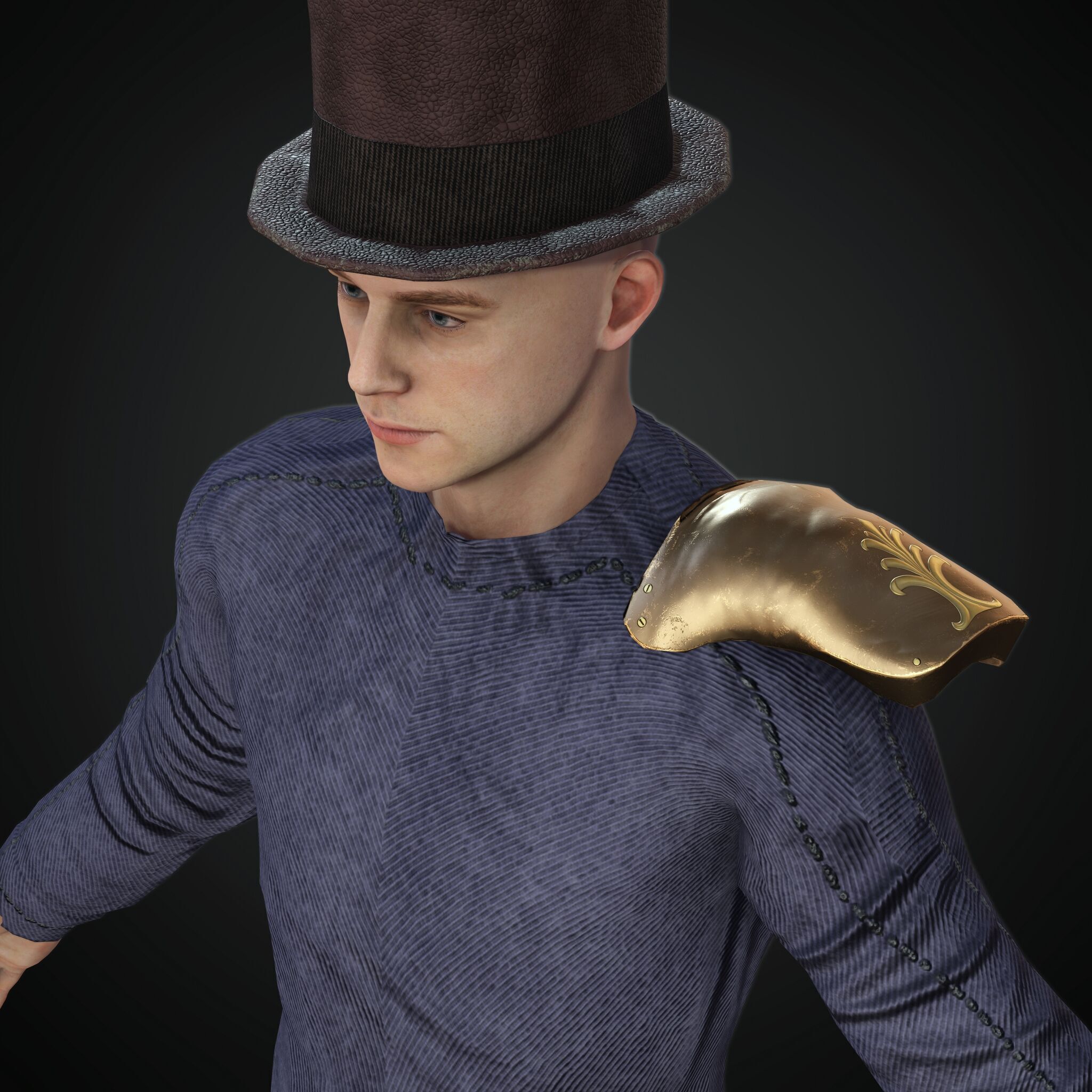 Mega Pack 28 Steampunk rigged character woman man Low-poly 3D model_10