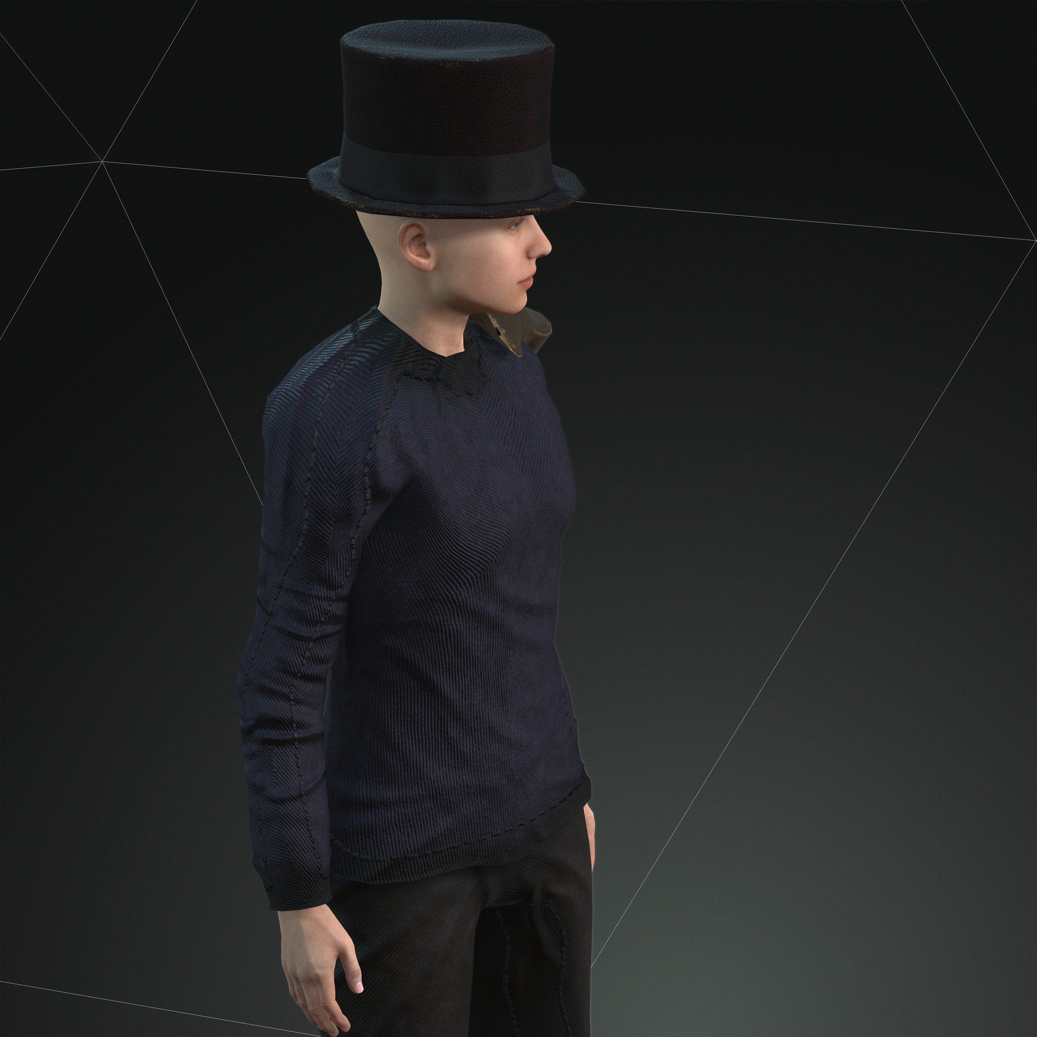 Mega Pack 28 Steampunk rigged character woman man Low-poly 3D model_77