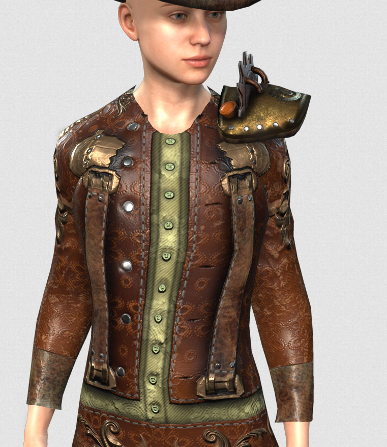 Mega Pack 28 Steampunk rigged character woman man Low-poly 3D model_121