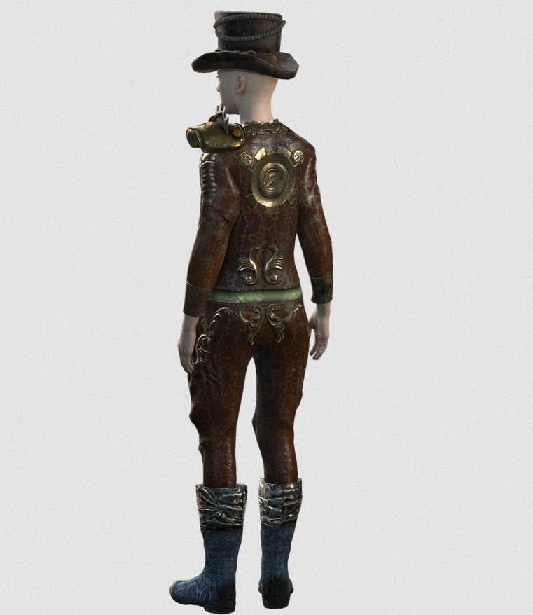 Mega Pack 28 Steampunk rigged character woman man Low-poly 3D model_119