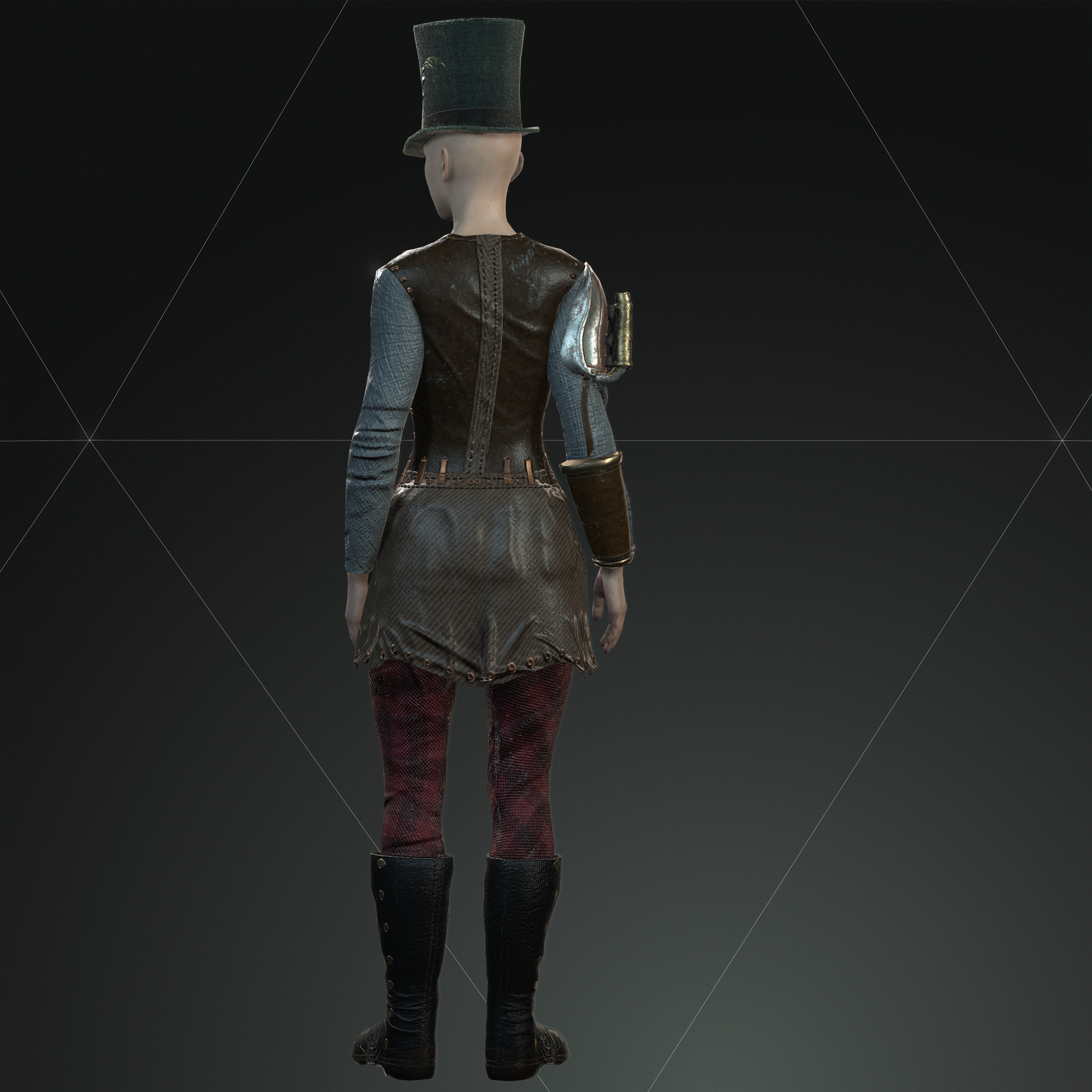 Mega Pack 28 Steampunk rigged character woman man Low-poly 3D model_104