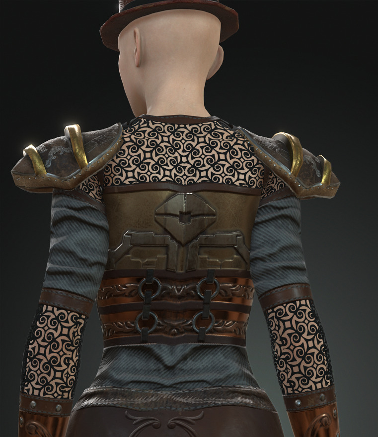 Mega Pack 28 Steampunk rigged character woman man Low-poly 3D model_128