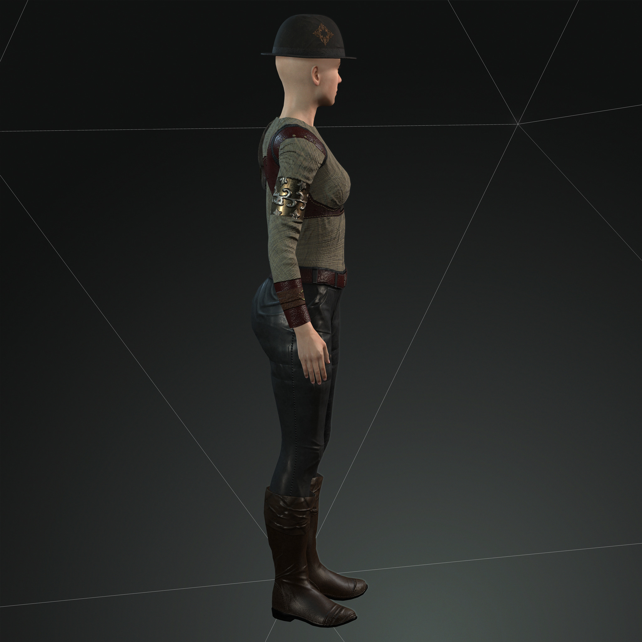 Mega Pack 28 Steampunk rigged character woman man Low-poly 3D model_135