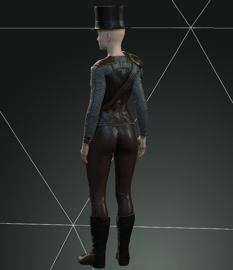 Mega Pack 28 Steampunk rigged character woman man Low-poly 3D model_76