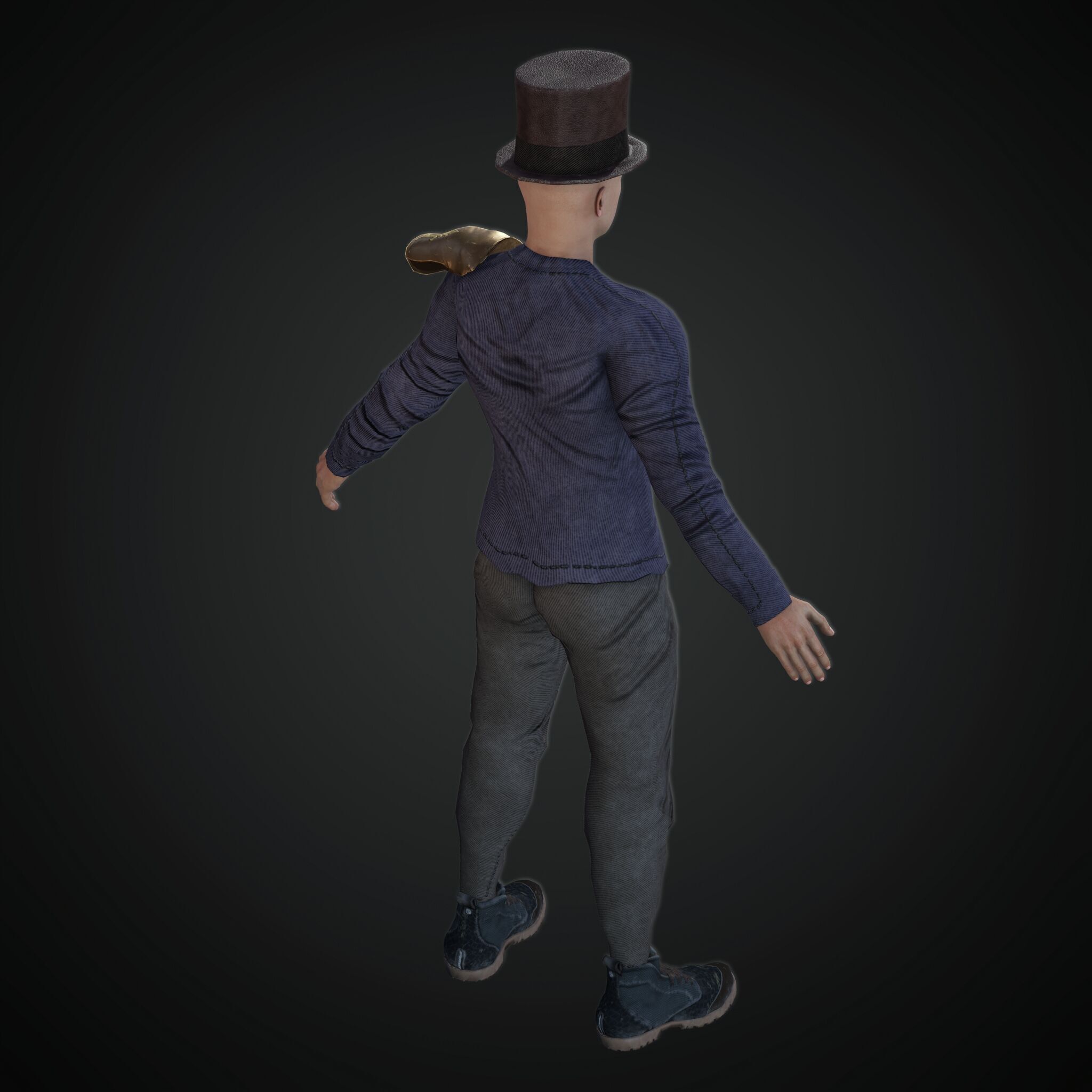 Mega Pack 28 Steampunk rigged character woman man Low-poly 3D model_8