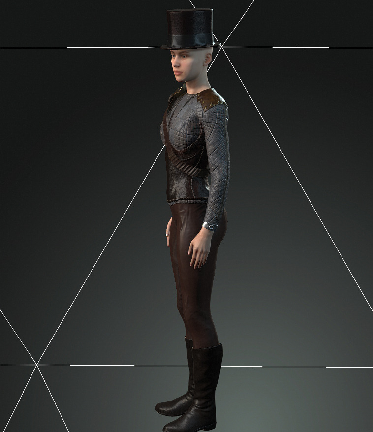 Mega Pack 28 Steampunk rigged character woman man Low-poly 3D model_75