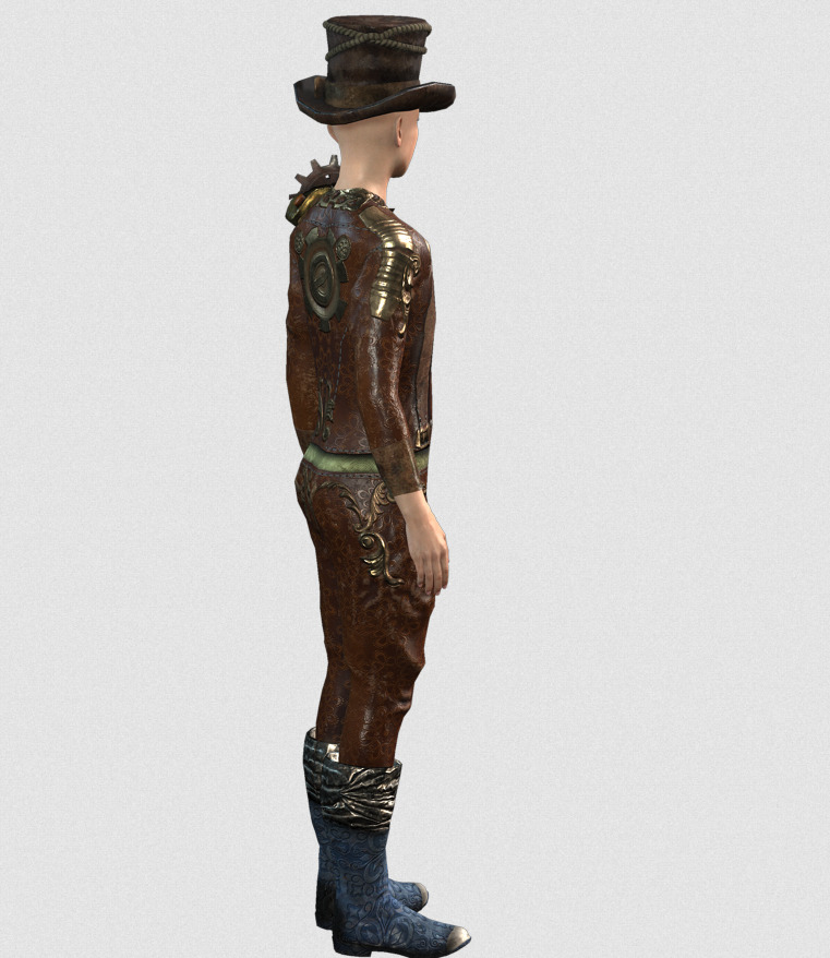 Mega Pack 28 Steampunk rigged character woman man Low-poly 3D model_118