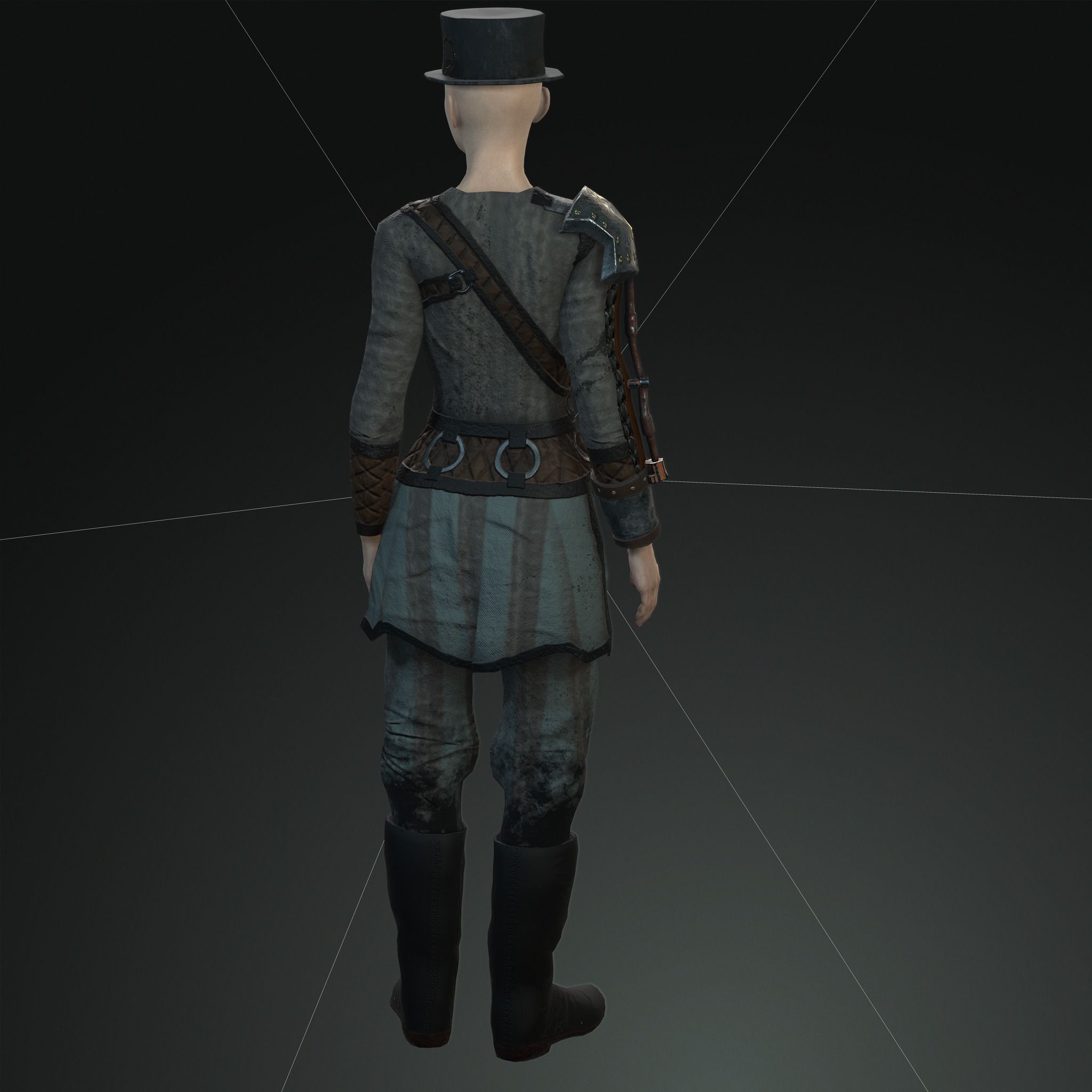 Mega Pack 28 Steampunk rigged character woman man Low-poly 3D model_141