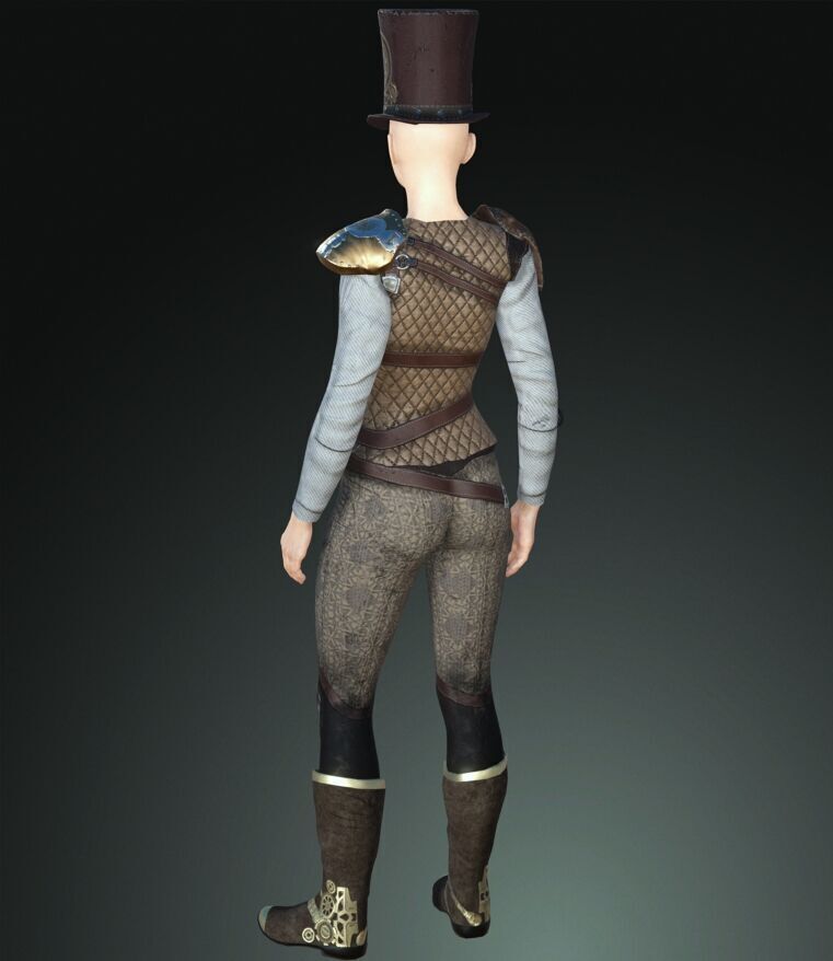 Mega Pack 28 Steampunk rigged character woman man Low-poly 3D model_82