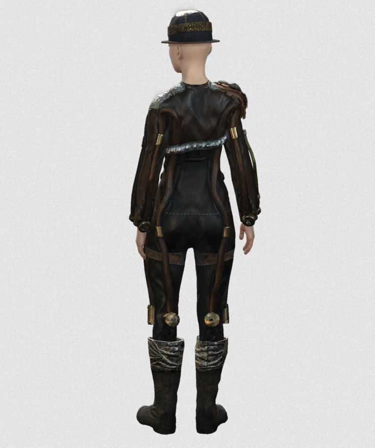 Mega Pack 28 Steampunk rigged character woman man Low-poly 3D model_132