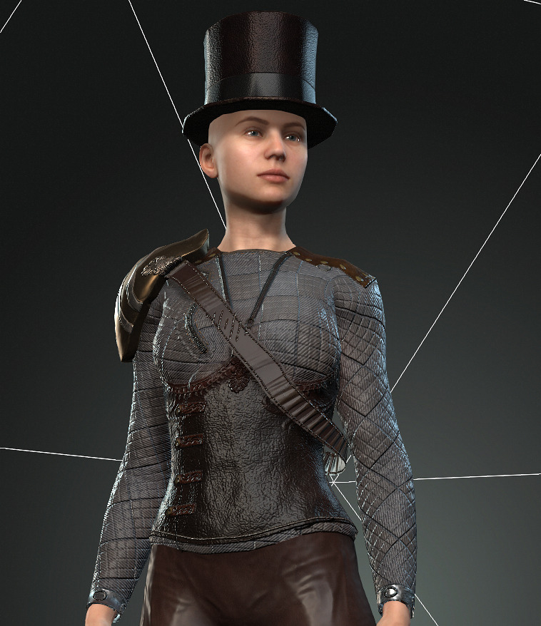 Mega Pack 28 Steampunk rigged character woman man Low-poly 3D model_73