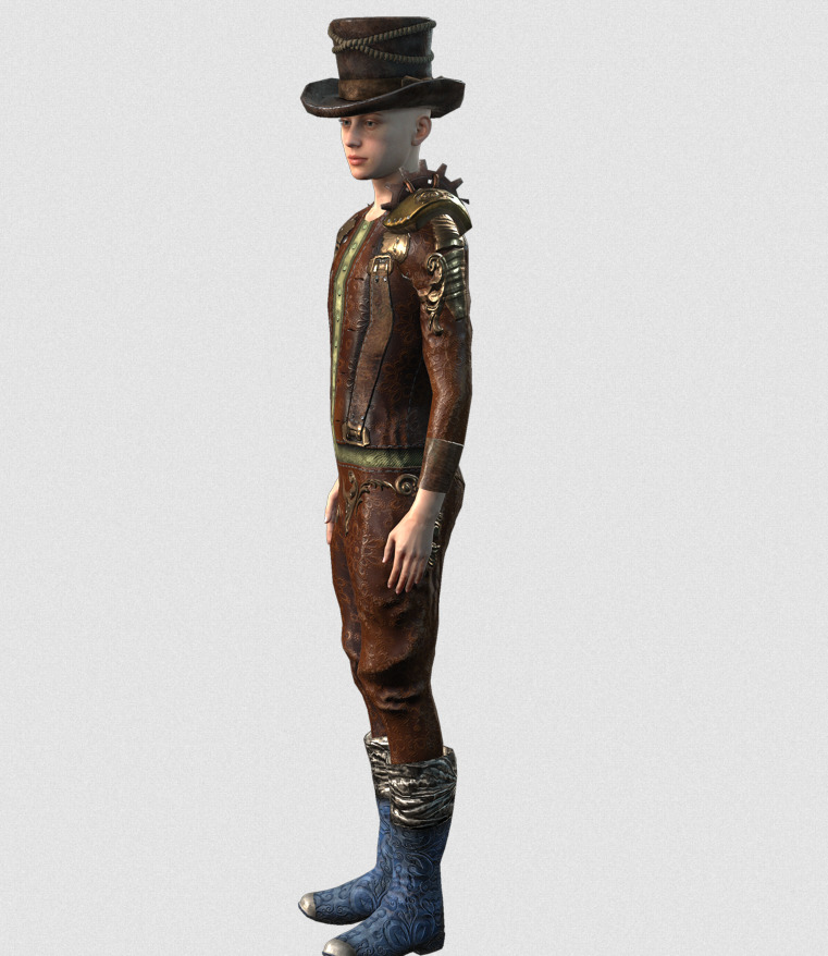 Mega Pack 28 Steampunk rigged character woman man Low-poly 3D model_115