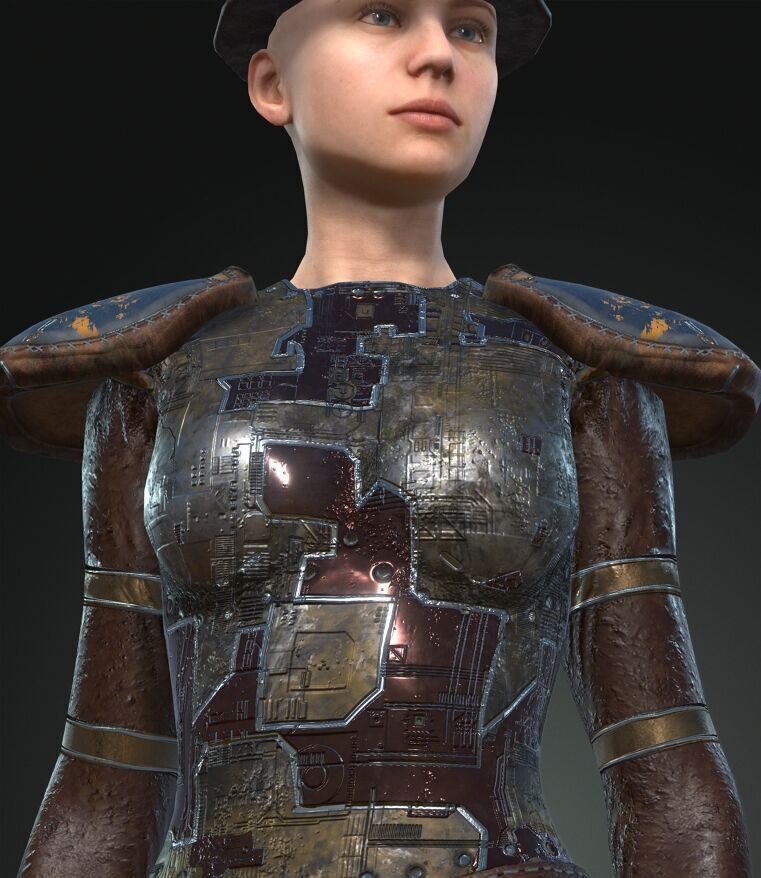 Mega Pack 28 Steampunk rigged character woman man Low-poly 3D model_98