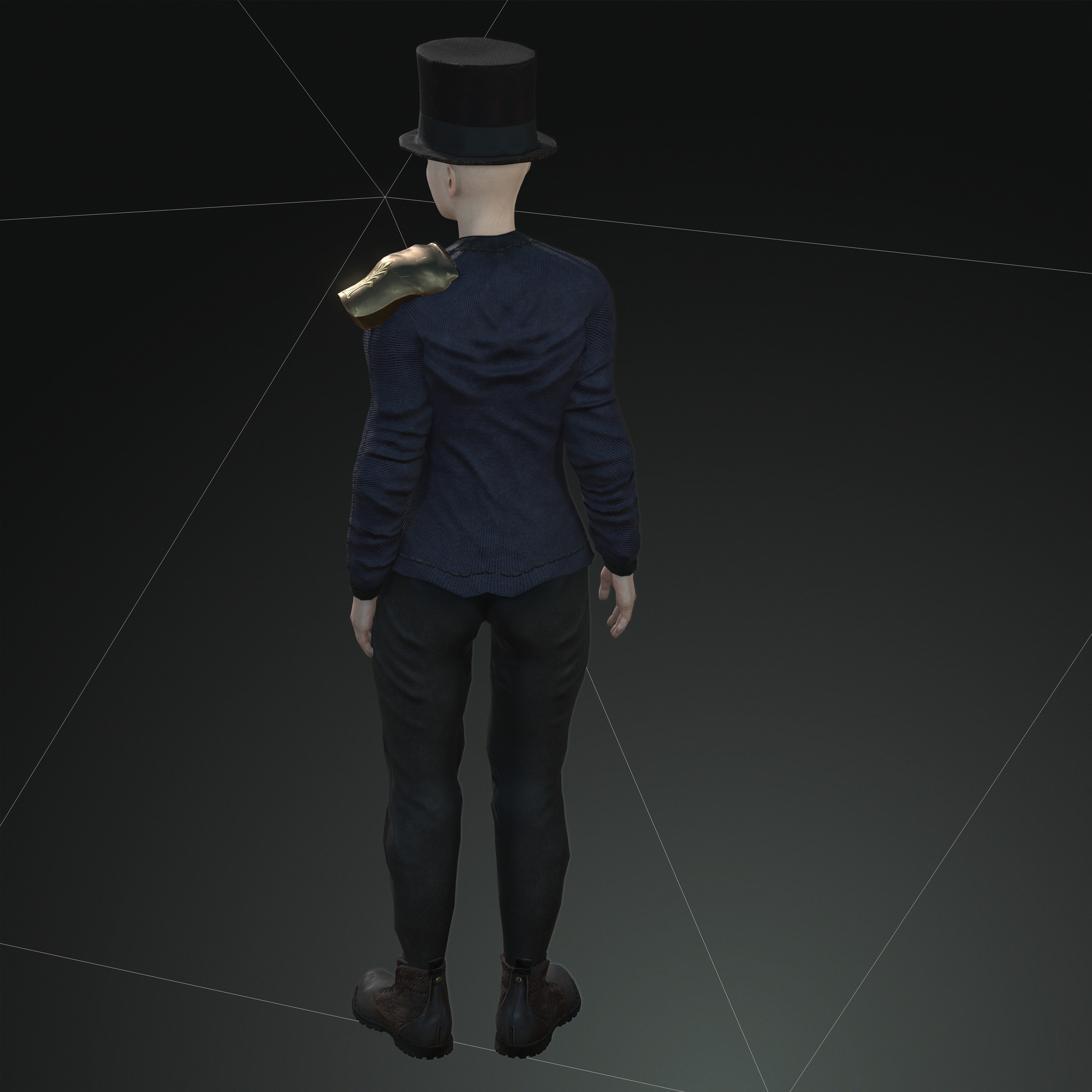 Mega Pack 28 Steampunk rigged character woman man Low-poly 3D model_78