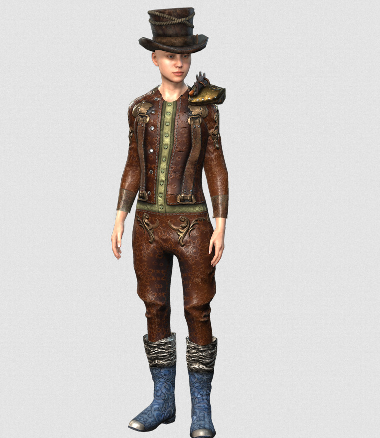 Mega Pack 28 Steampunk rigged character woman man Low-poly 3D model_120