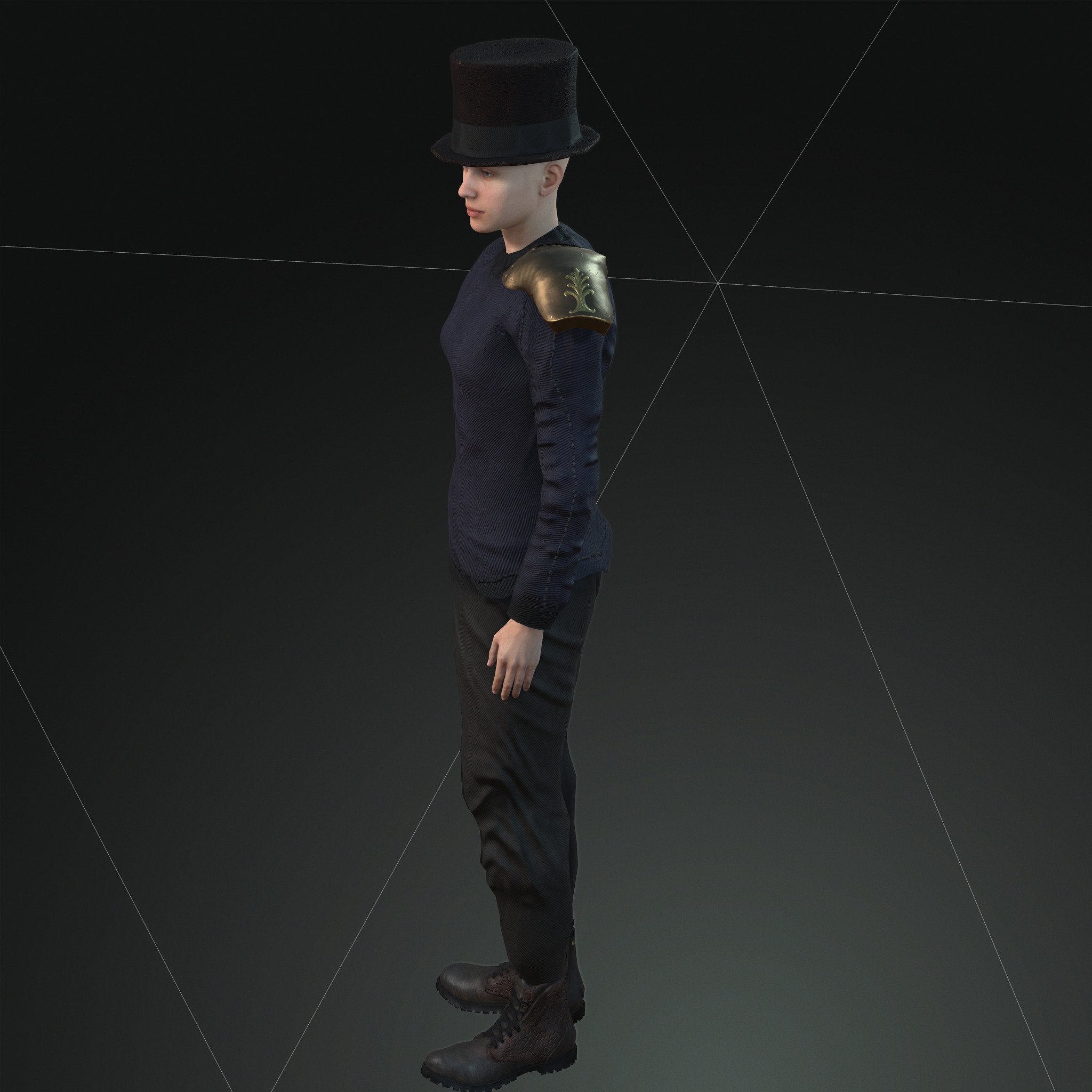 Mega Pack 28 Steampunk rigged character woman man Low-poly 3D model_79