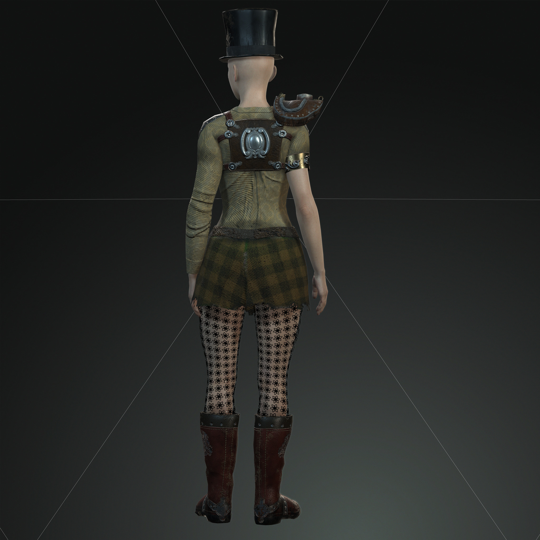 Mega Pack 28 Steampunk rigged character woman man Low-poly 3D model_146