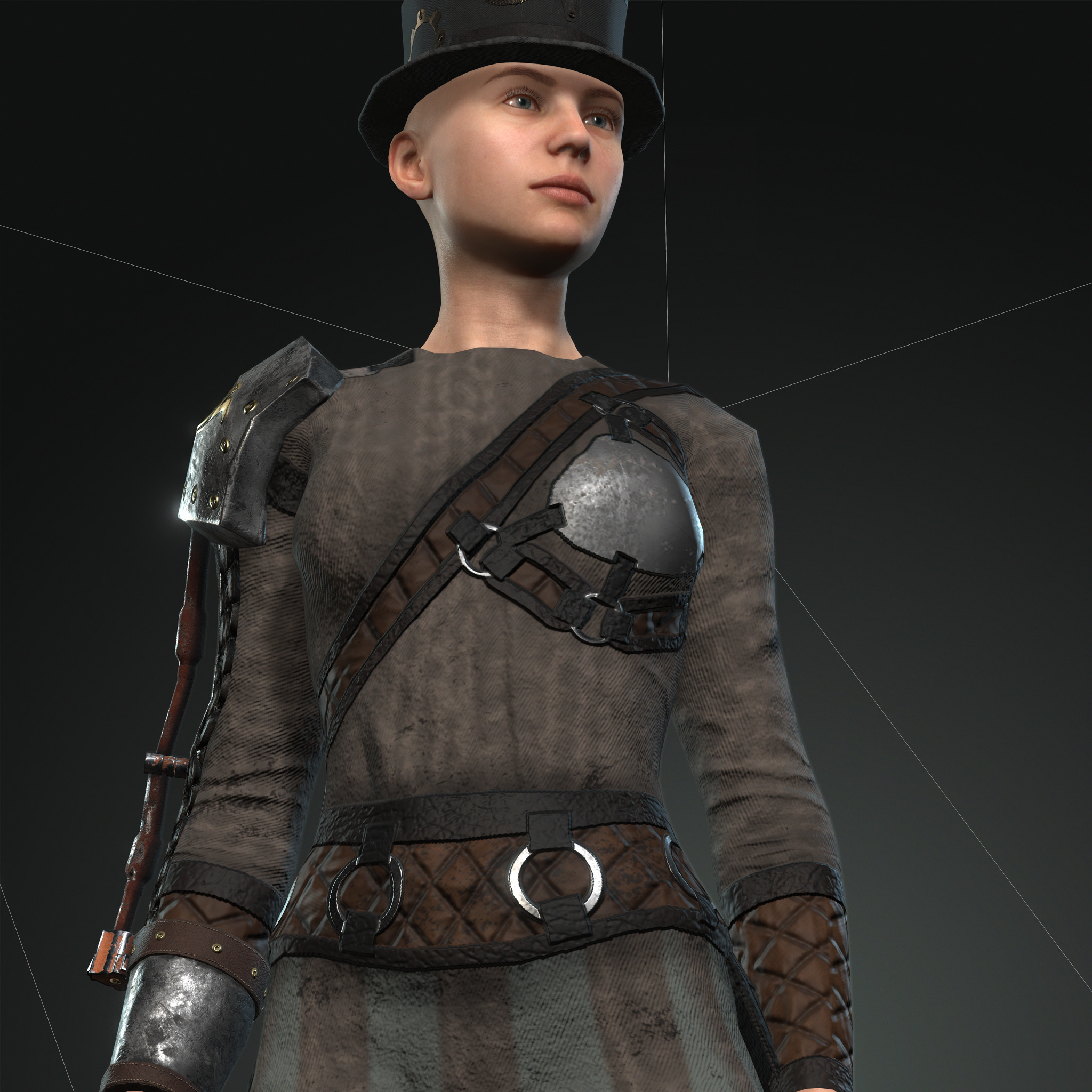 Mega Pack 28 Steampunk rigged character woman man Low-poly 3D model_148