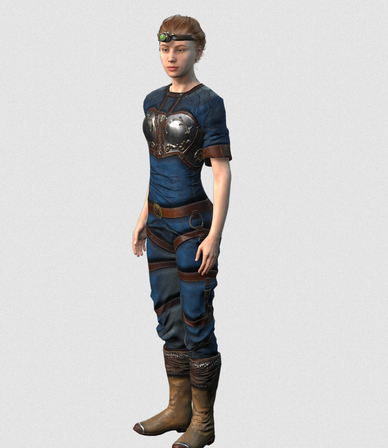 Mega Pack 28 Steampunk rigged character woman man Low-poly 3D model_108