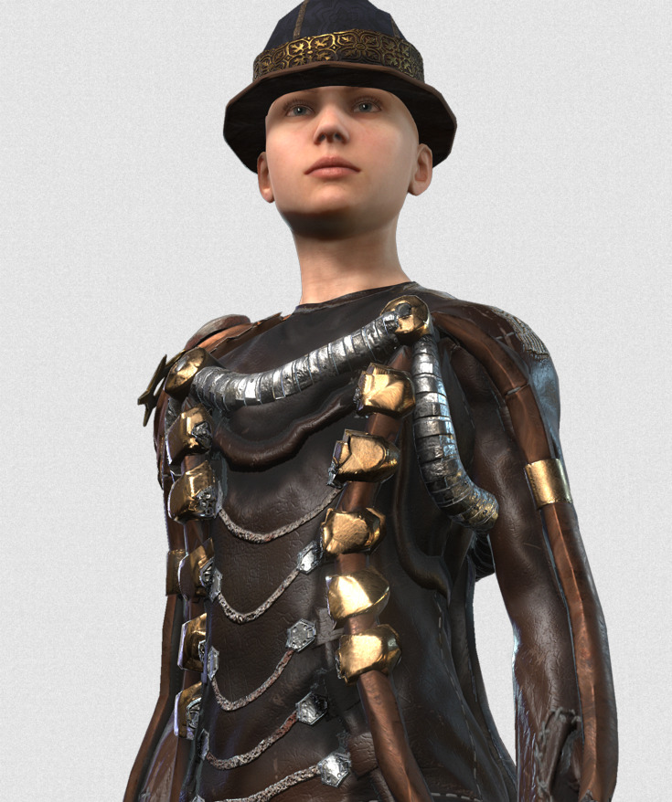 Mega Pack 28 Steampunk rigged character woman man Low-poly 3D model_138