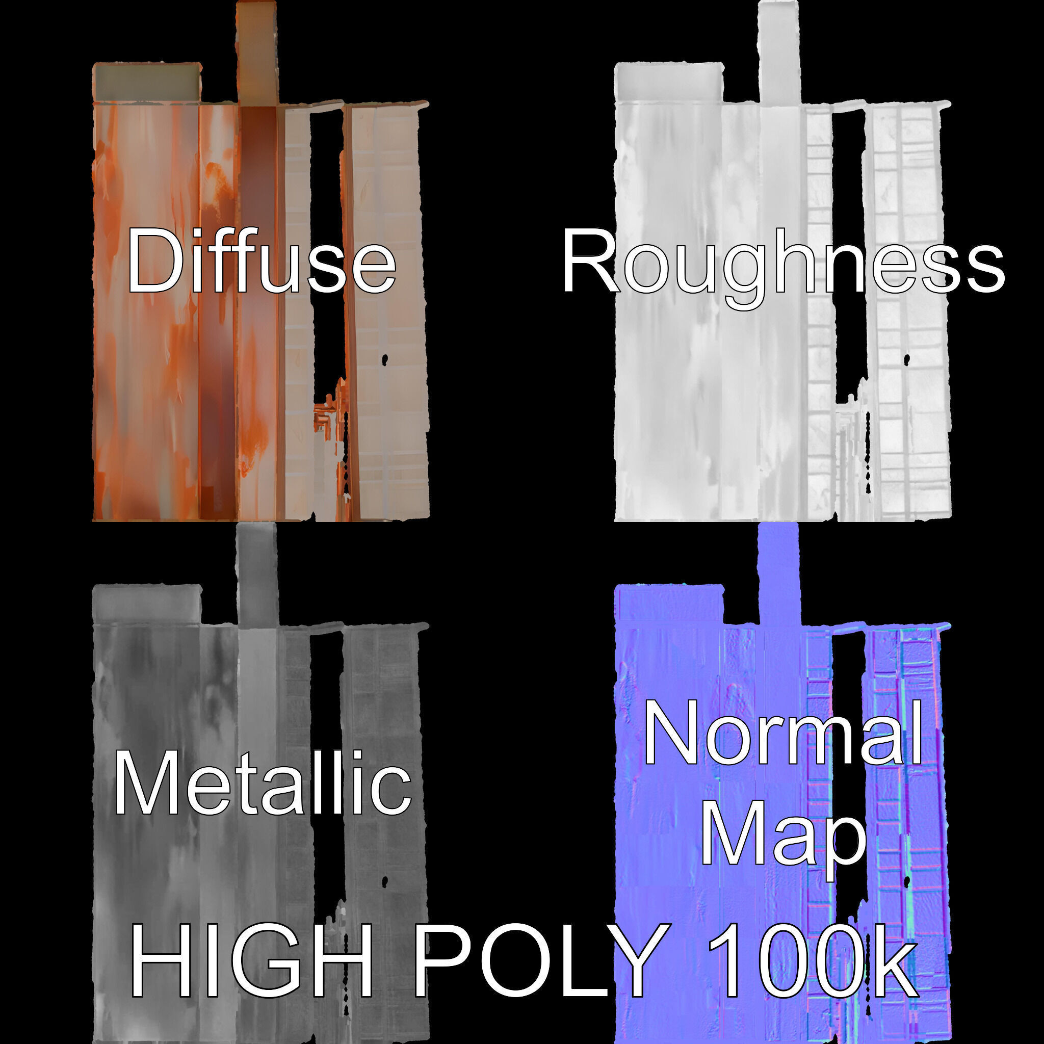 Rusty Metal Panel Model Pack Texture_3