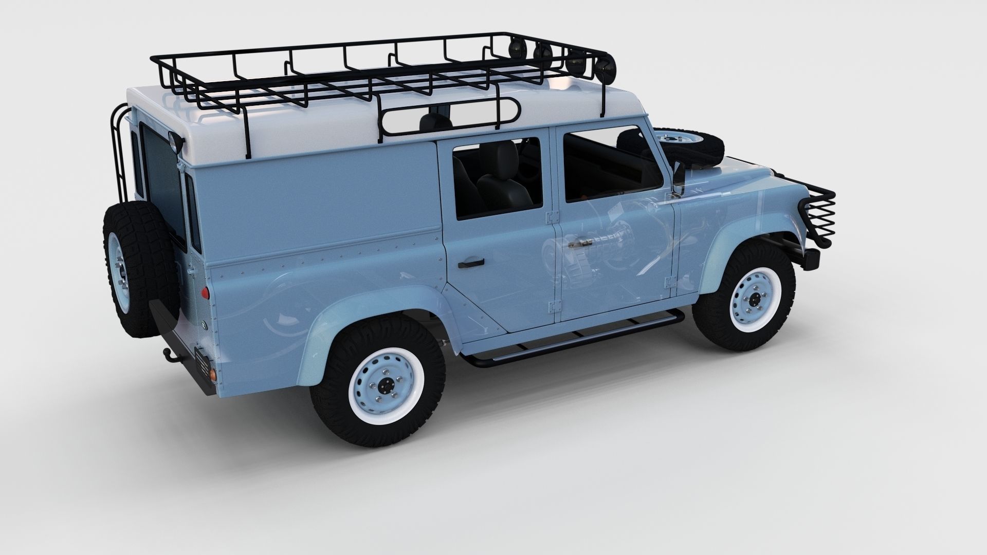 Full Land Rover Defender 110 Utility Station Wagon rev 3D model_45
