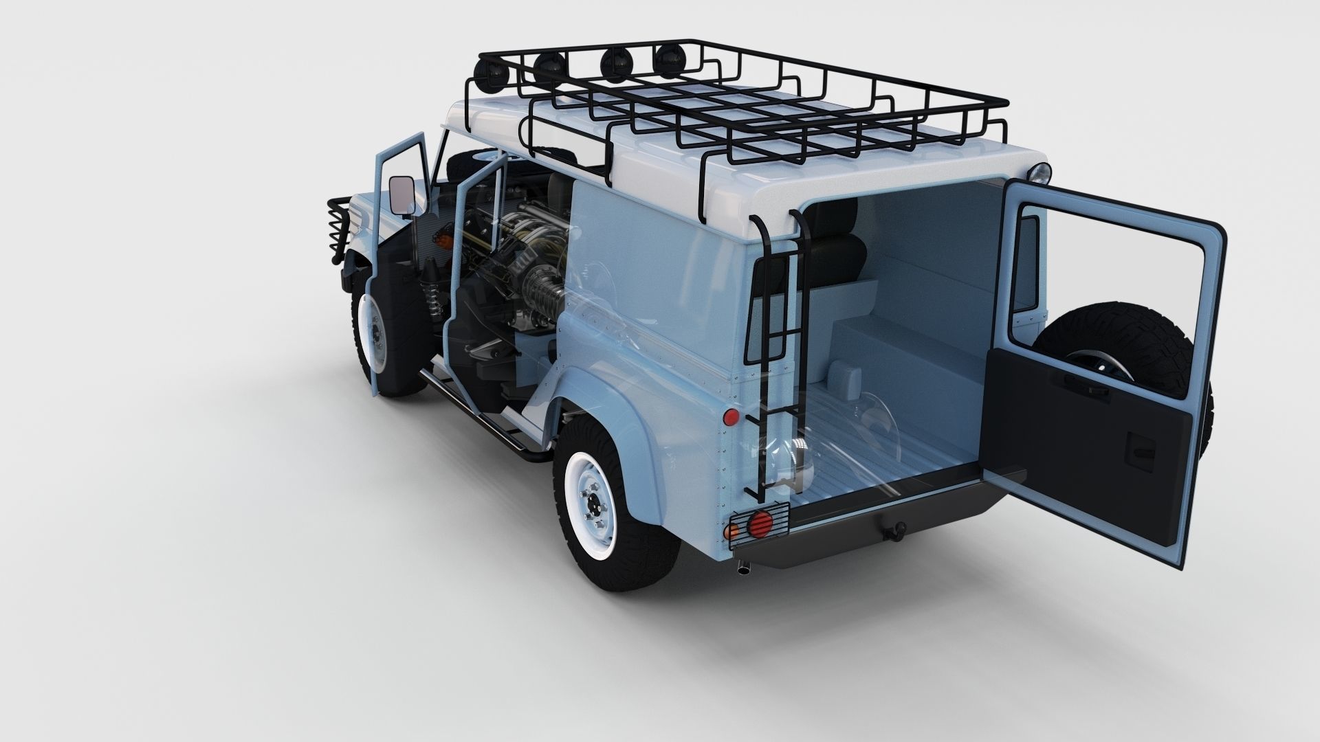 Full Land Rover Defender 110 Utility Station Wagon rev 3D model_23