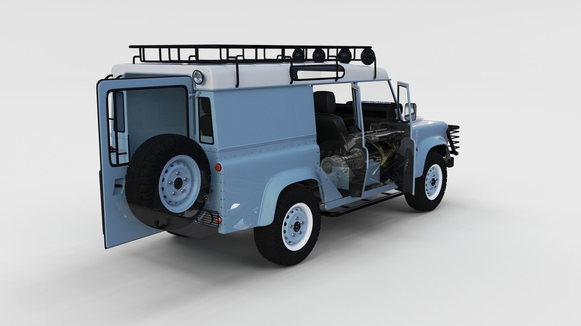 Full Land Rover Defender 110 Utility Station Wagon rev 3D model_83
