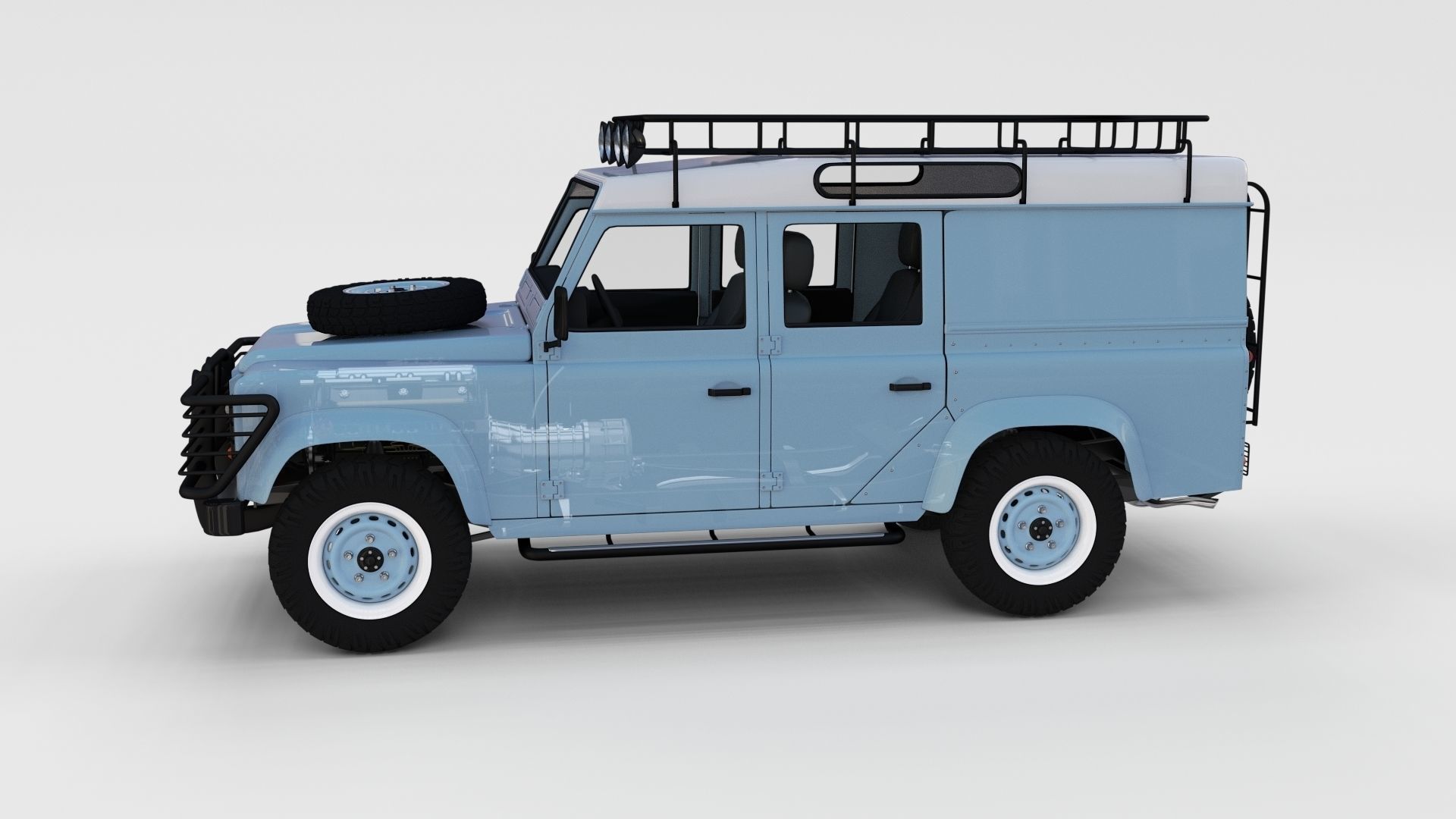 Full Land Rover Defender 110 Utility Station Wagon rev 3D model_43