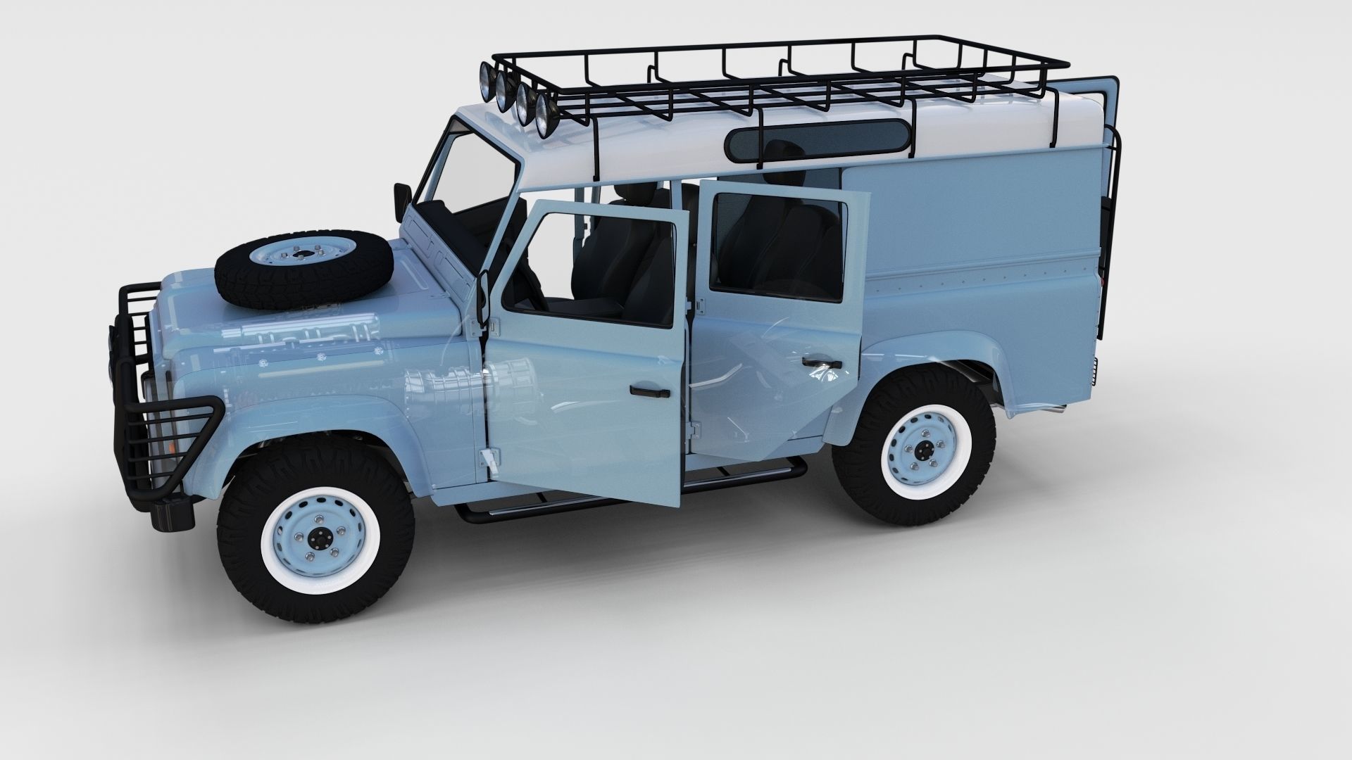 Full Land Rover Defender 110 Utility Station Wagon rev 3D model_69