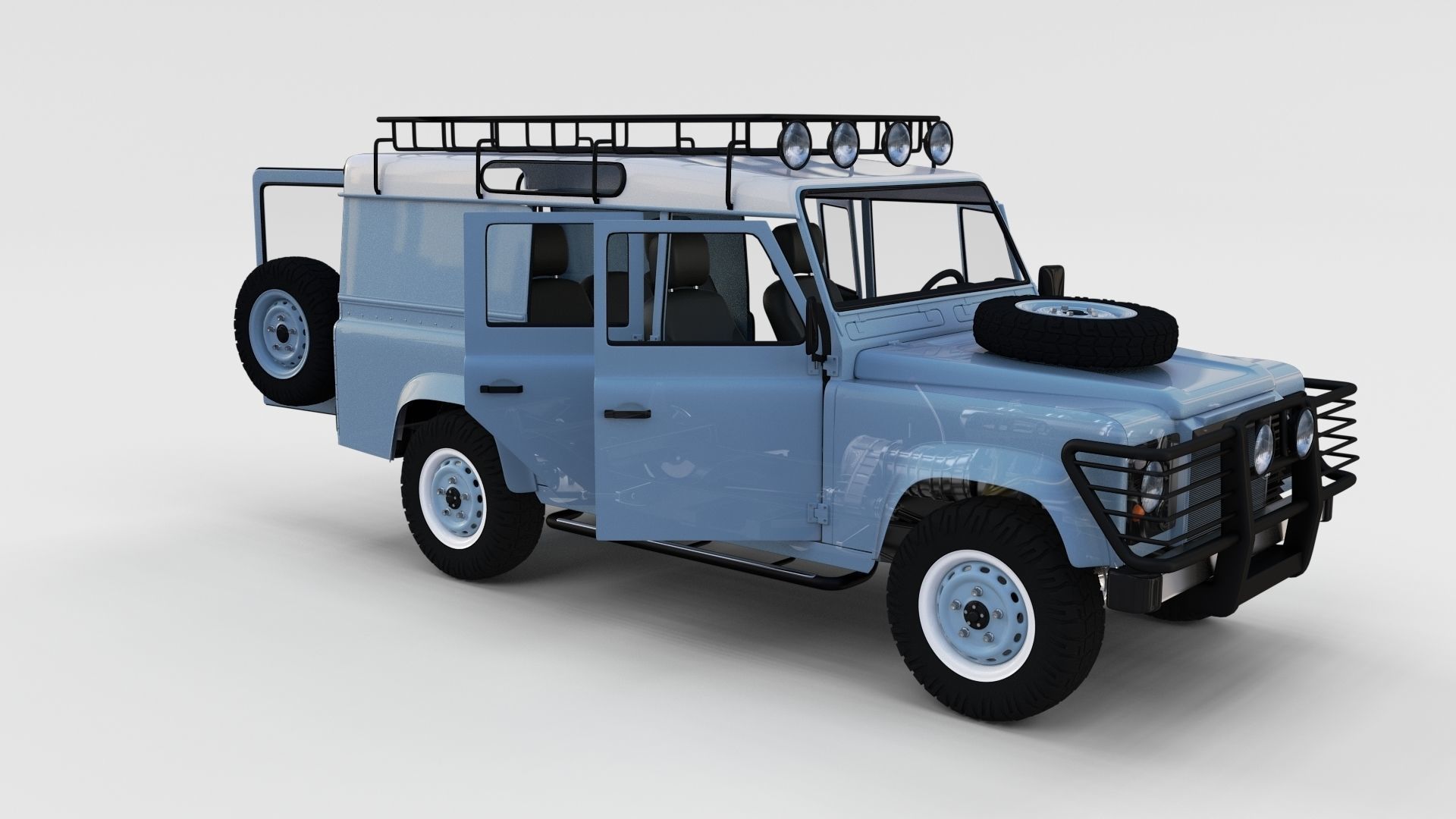 Full Land Rover Defender 110 Utility Station Wagon rev 3D model_74