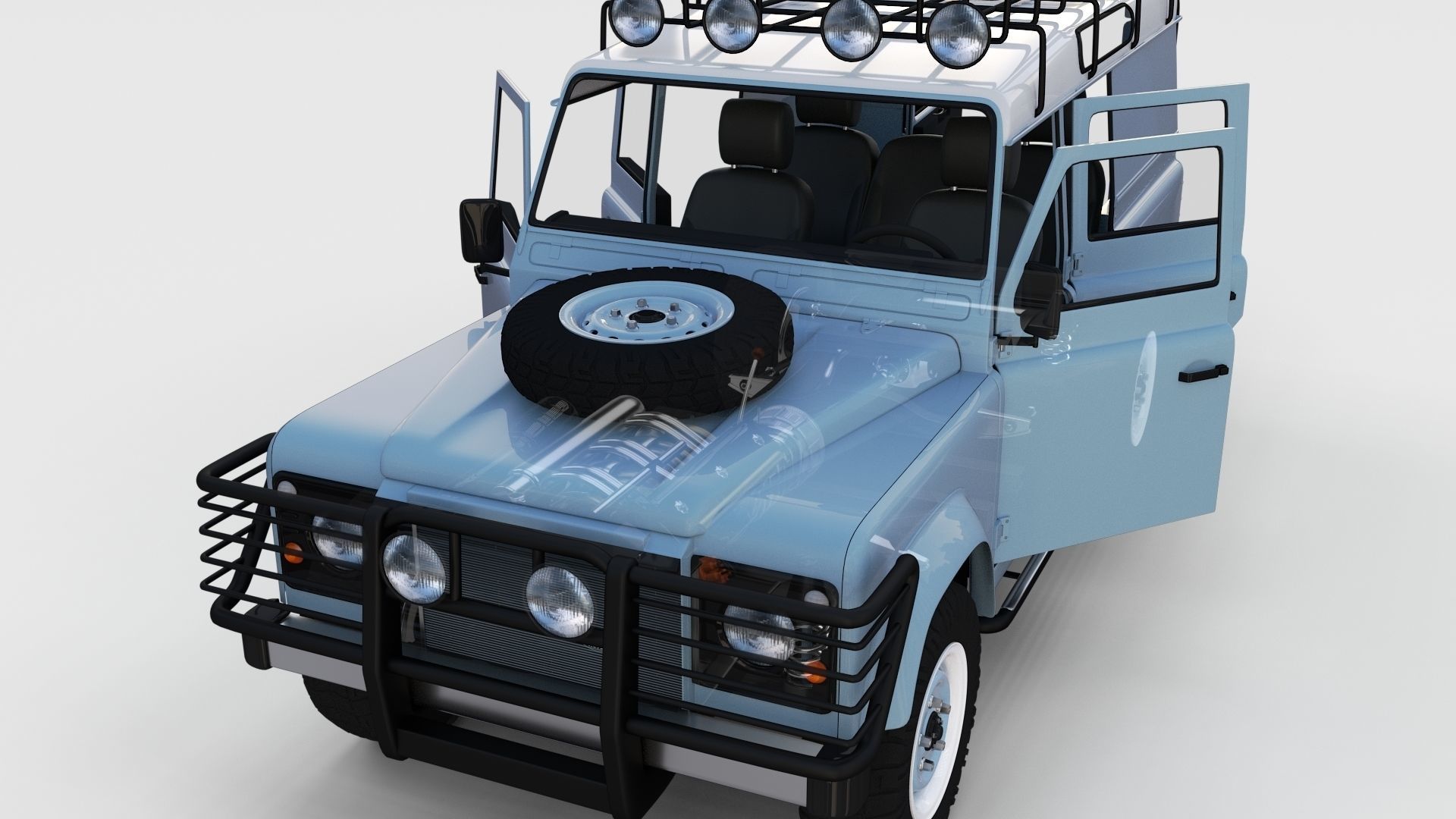 Full Land Rover Defender 110 Utility Station Wagon rev 3D model_37
