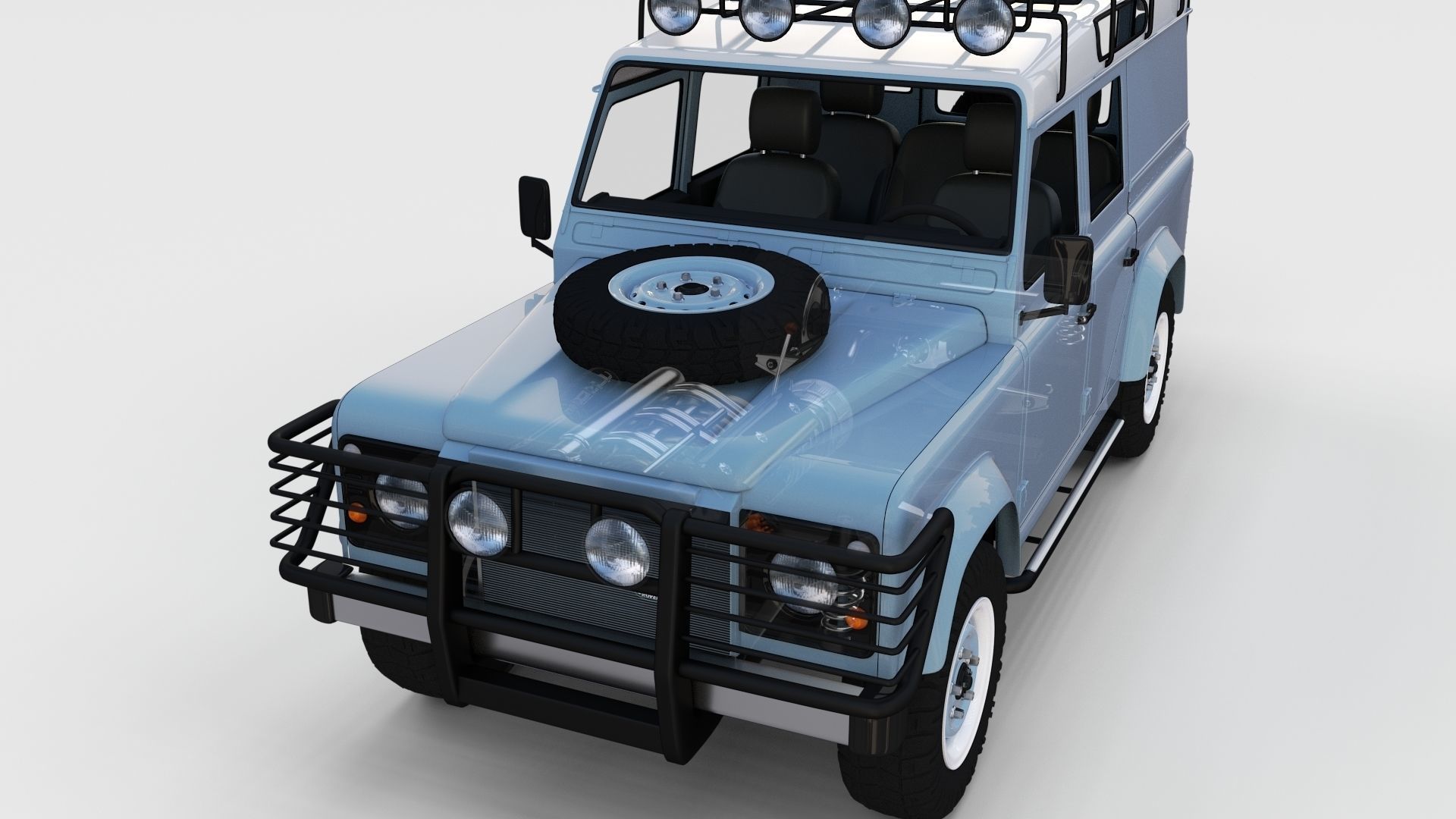 Full Land Rover Defender 110 Utility Station Wagon rev 3D model_86