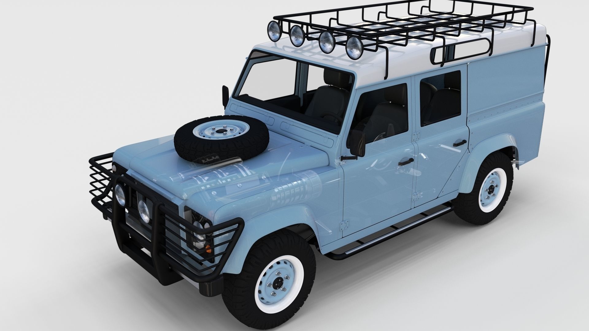 Full Land Rover Defender 110 Utility Station Wagon rev 3D model_44