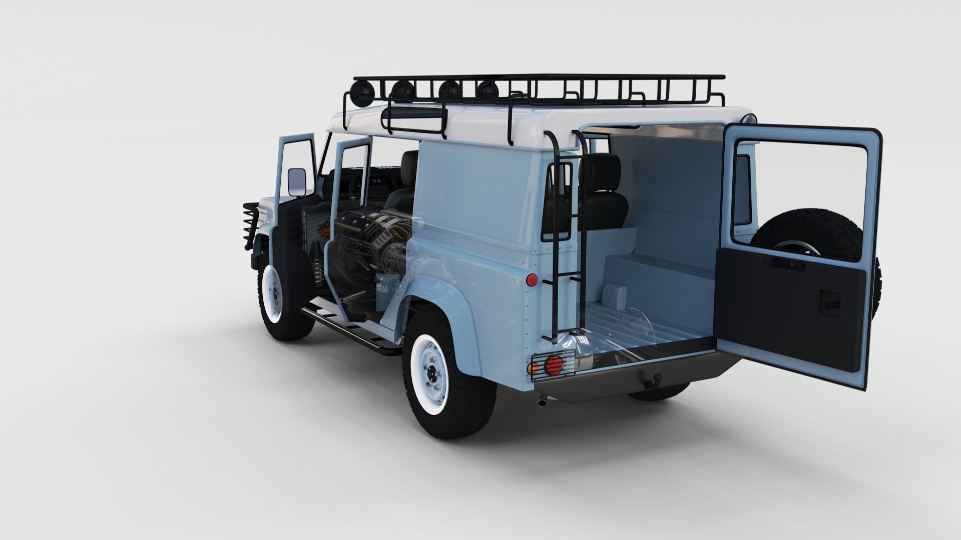 Full Land Rover Defender 110 Utility Station Wagon rev 3D model_25