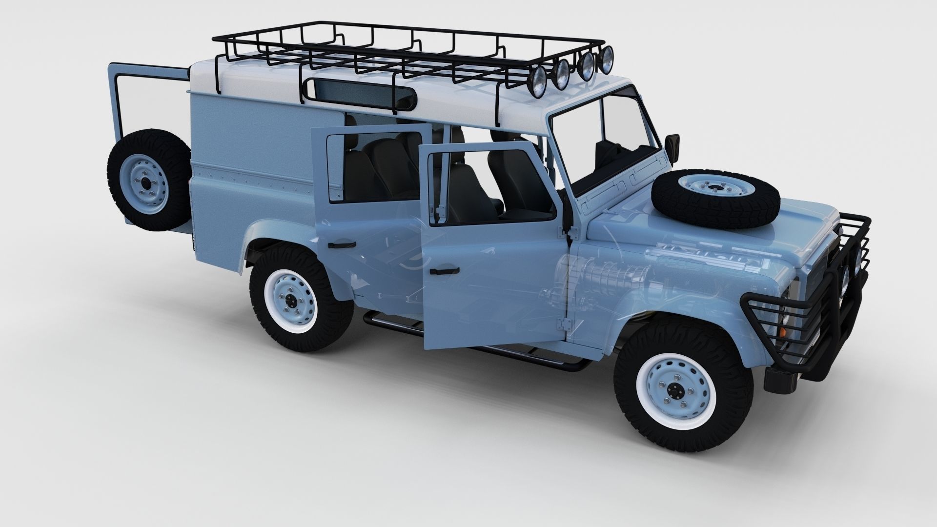 Full Land Rover Defender 110 Utility Station Wagon rev 3D model_22