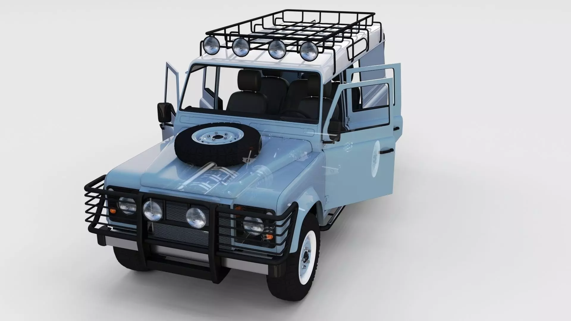 Full Land Rover Defender 110 Utility Station Wagon rev 3D model_0