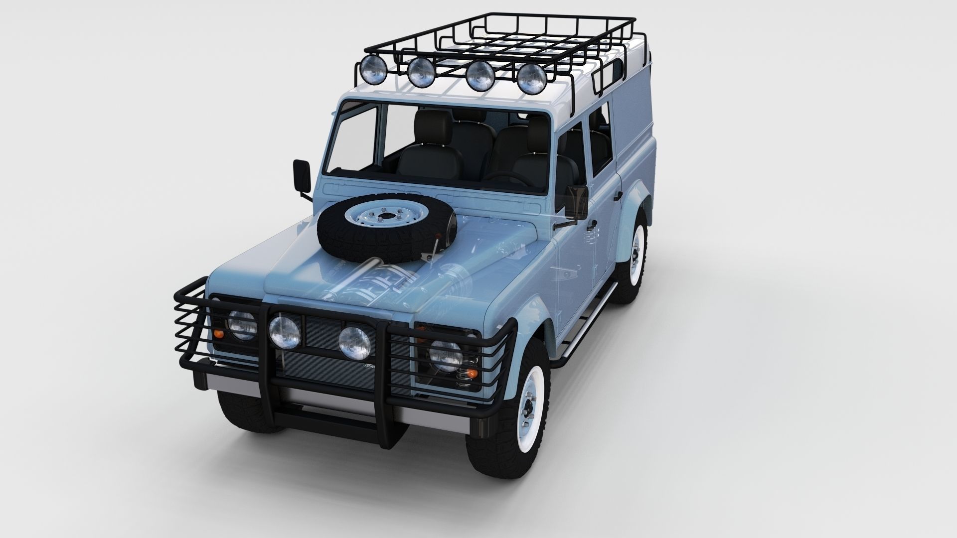 Full Land Rover Defender 110 Utility Station Wagon rev 3D model_28