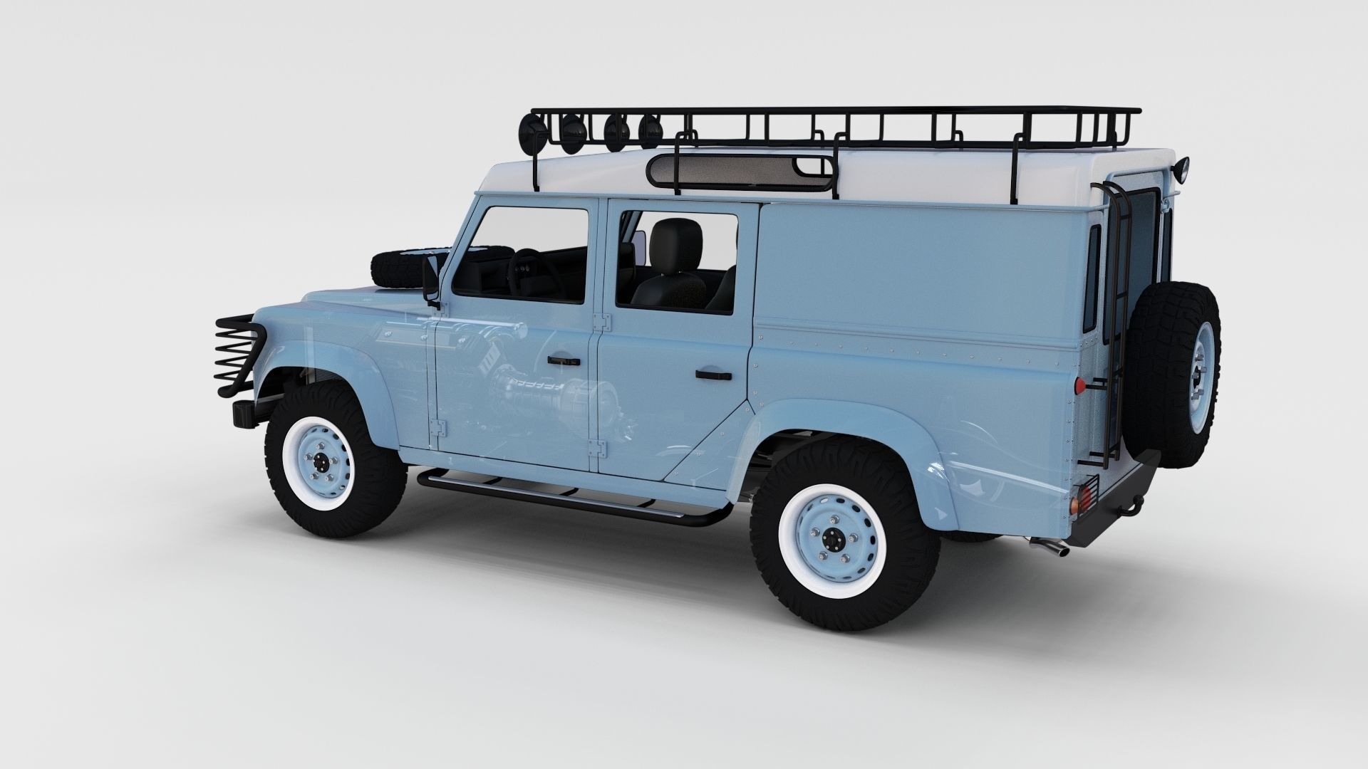 Full Land Rover Defender 110 Utility Station Wagon rev 3D model_1