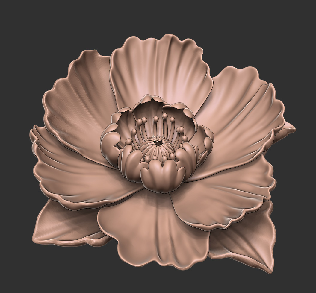 3D Printable Flower High Detail STL Model Free 3D print model_1