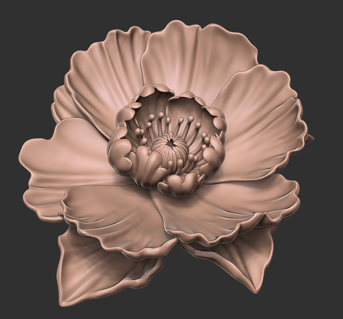 3D Printable Flower High Detail STL Model Free 3D print model_2