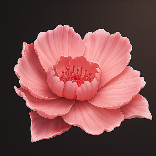 3D Printable Flower  High Detail STL Model Free 3D print model