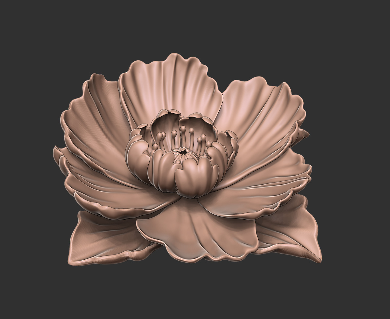 3D Printable Flower High Detail STL Model Free 3D print model_3