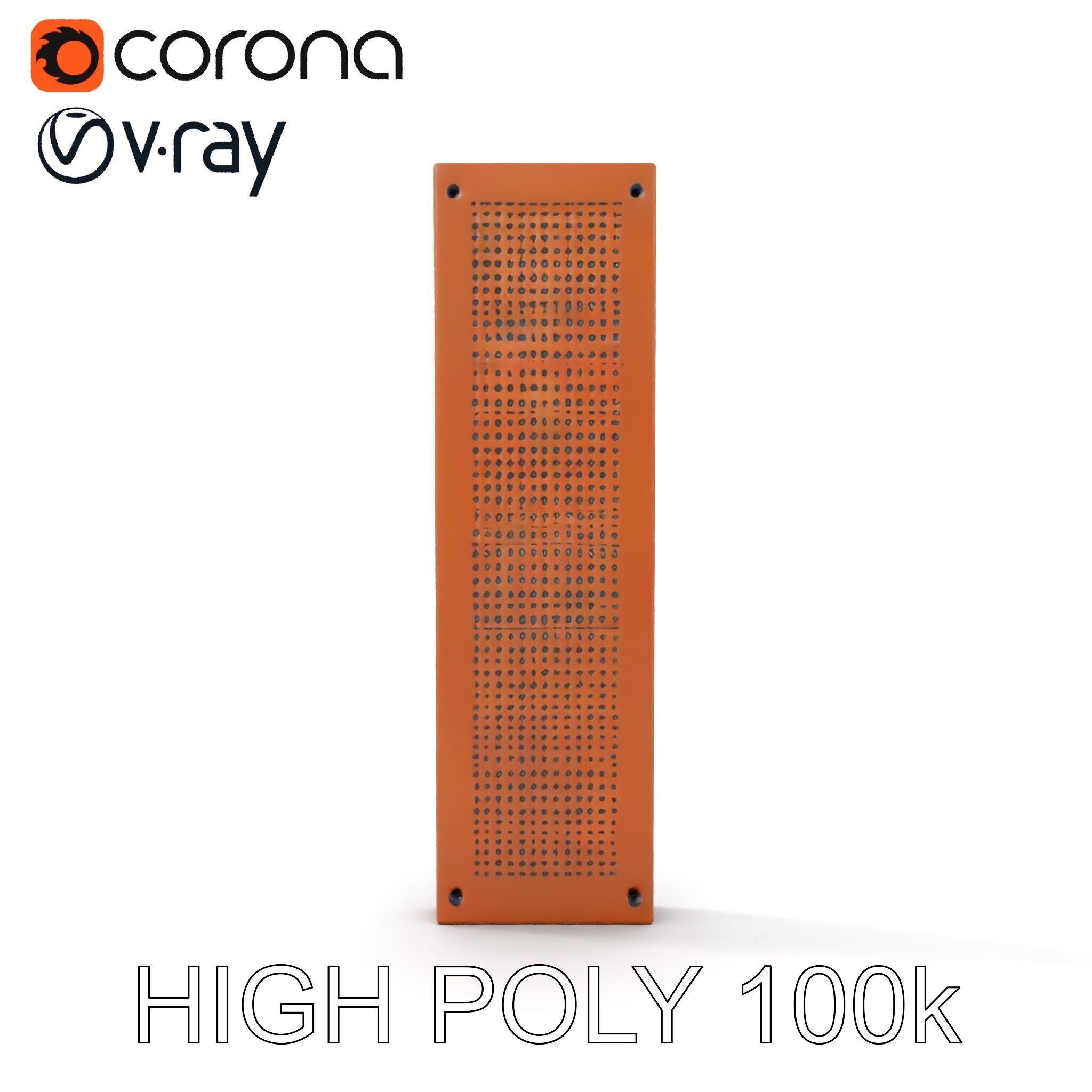 Perforated Metal Panel Wall Model Pack Low-poly 3D model_18