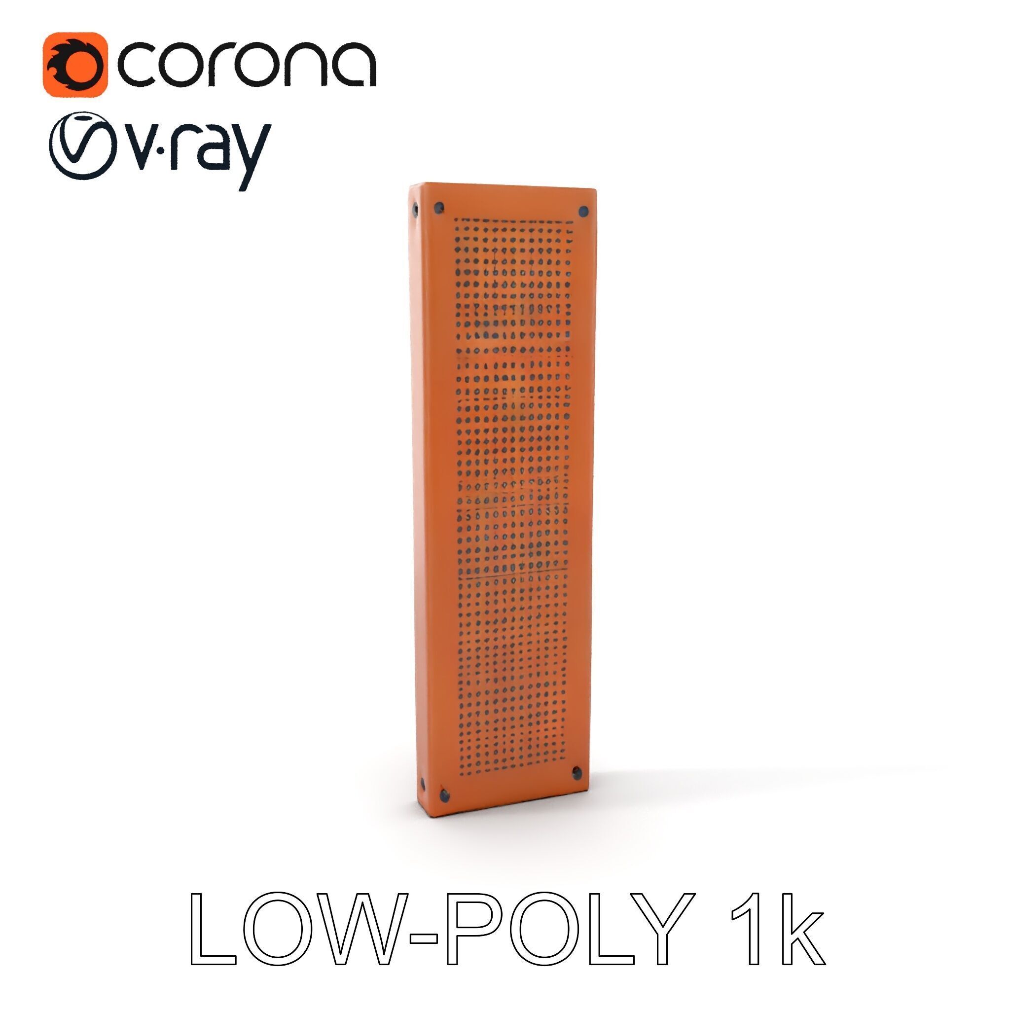 Perforated Metal Panel Wall Model Pack Low-poly 3D model_7